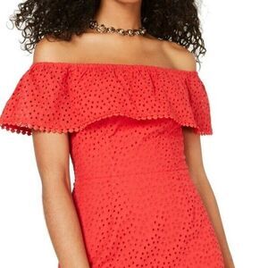 City Studio Womens Red Ruffle Sheath Dress Size 3
